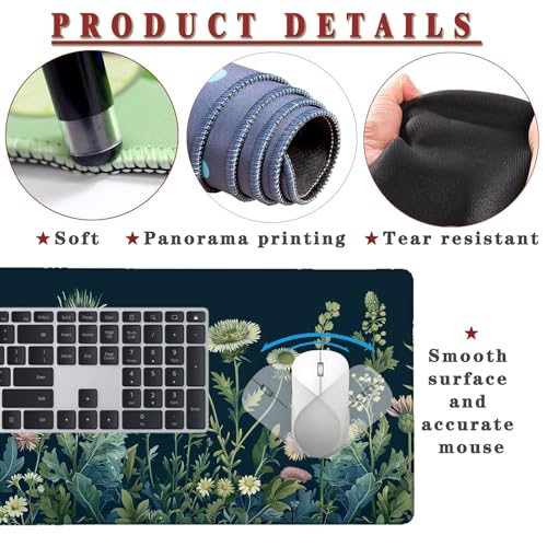 Mauspad XXL 900x600x4mm Wasserdicht Schreibtischunterlage rutschfeste Speed Gaming Mousepad Vintage (5) Groß Desk Mouse Mat Maus Pad, Schreibtisch Unterlage Deko für PC, MacBook, Laptop, Home Office Bild 4