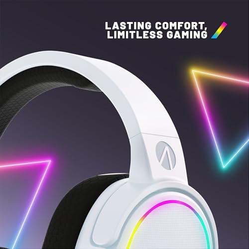 STEALTH Panther RGB-LED-Gaming-Headset, weiß, kompatibel mit PS4/PS5, XBOX, Switch, PC mit flexiblem Mikrofon, 3,5-mm-Klinkenstecker, 1,5 m Kabel, leicht, bequem und langlebig Bild 4