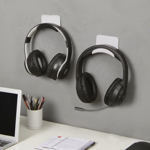 4PCS Einseitig Universal Gaming Headset Stand, Kopfhörer Halterung Wand, Wandhalterung Kopfhörerhaken, Kopfhörerhalter, Geeignet für Mehrere Geräte, Wand, Tisch, Spielzubehör.(Schwarz + Weiß) Bild 2