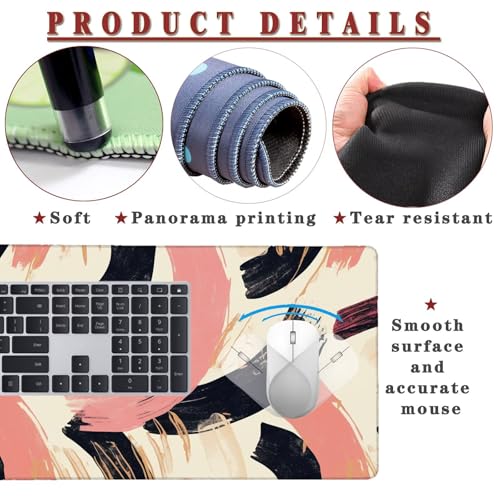 Mauspad XXL 1400x800x4mm Wasserdicht Schreibtischunterlage rutschfeste Speed Gaming Mousepad Vintage (8) Groß Desk Mouse Mat Maus Pad, Schreibtisch Unterlage Deko für PC, MacBook, Laptop, Home Office Bild 4
