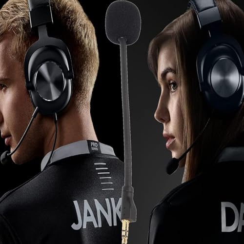 GERUI Ersatz Gaming Mikrofonarm für G PRO/G PRO X Kabellose Gaming Headsets,mit Abdeckung aus Schwamm 3.5 mm Jack Geräuschunterdrückung in Schwarz Bild 3
