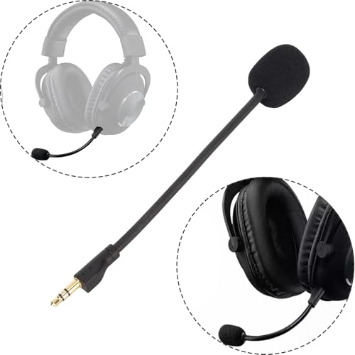 GERUI Ersatz Gaming Mikrofonarm für G PRO/G PRO X Kabellose Gaming Headsets,mit Abdeckung aus Schwamm 3.5 mm Jack Geräuschunterdrückung in Schwarz Bild 5