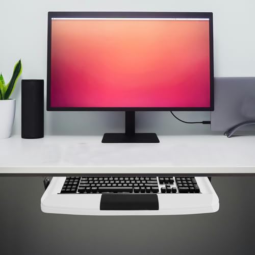 Ausziehbare Tastaturablage unter dem Schreibtisch, ausziehbare Computer-Schublade und Maus-Plattform für Heimbüro und Gaming, verstellbare ausziehbare Ablage für ergonomische Arbeitsplatzeinrichtung Bild 2