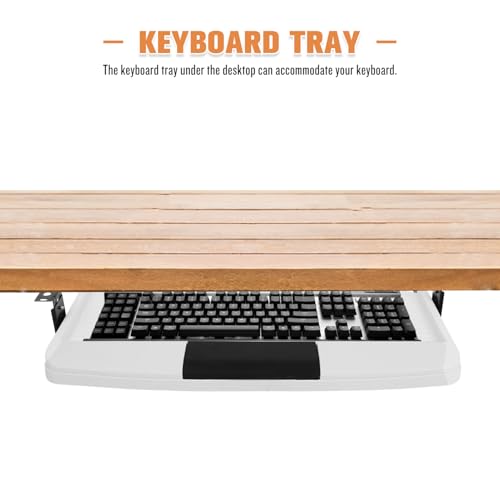 Ausziehbare Tastaturablage unter dem Schreibtisch, ausziehbare Computer-Schublade und Maus-Plattform für Heimbüro und Gaming, verstellbare ausziehbare Ablage für ergonomische Arbeitsplatzeinrichtung Bild 5