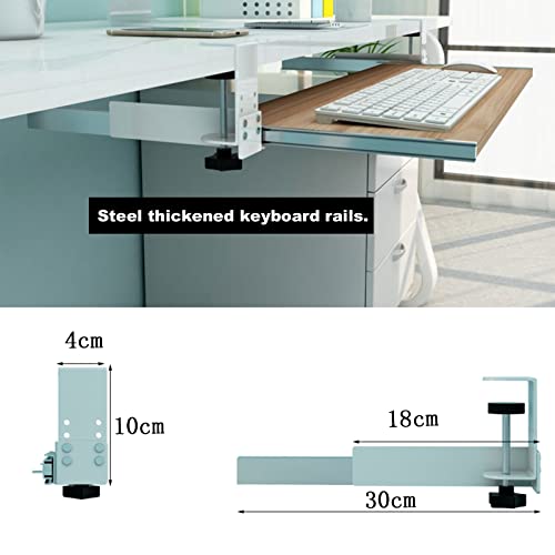 Ergonomische Tastaturablage unter dem Schreibtisch mit Handgelenkstütze und Maus-Plattform, 65 x 30 cm, ausziehbare Schublade für Heimbüro und Gaming, platzsparendes Design, Weiß Bild 5