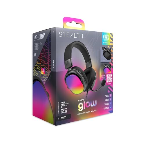 STEALTH RADAR Light Up Gaming Headset - Glow Black, Kompatibel mit Spielekonsolen, Handy und PC Bild 1