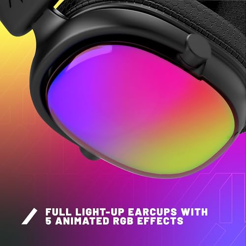 STEALTH RADAR Light Up Gaming Headset - Glow Black, Kompatibel mit Spielekonsolen, Handy und PC Bild 3