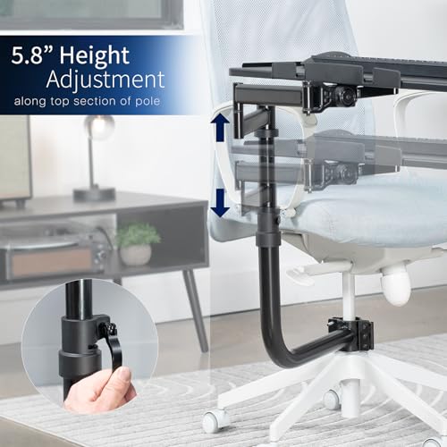 VIVO Office Chair Mounted 26 x 12 Inch Keyboard and Mouse Tray, Ergonomic Tilt, Full Motion 360 Degree Rotation, Black, MOUNT-KB18CP Bild 4