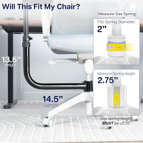 VIVO Office Chair Mounted 26 x 12 Inch Keyboard and Mouse Tray, Ergonomic Tilt, Full Motion 360 Degree Rotation, Black, MOUNT-KB18CP Bild 5
