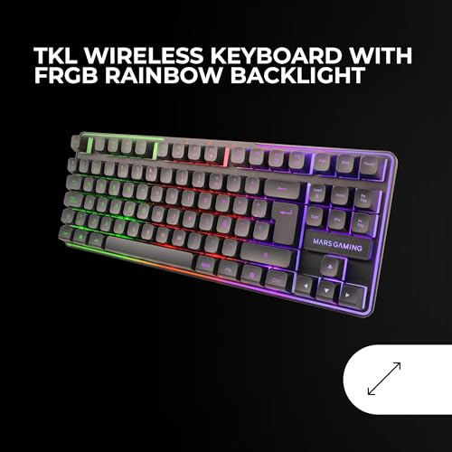 Mars Gaming MCPWTKL, Französisch, Kabelloses Gaming-Combo, DualPro Link 2.4GPRO-Technologie, TKL FRGB Rainbow Tastatur + RGB 3200DPI Maus mit HUANO-Switches + rutschfeste 360x260mm-Mausmatte, Schwarz Bild 3