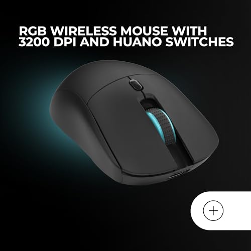 Mars Gaming MCPWTKL, Französisch, Kabelloses Gaming-Combo, DualPro Link 2.4GPRO-Technologie, TKL FRGB Rainbow Tastatur + RGB 3200DPI Maus mit HUANO-Switches + rutschfeste 360x260mm-Mausmatte, Schwarz Bild 4