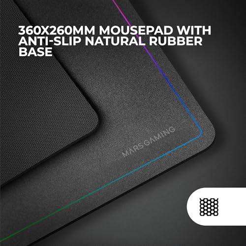 Mars Gaming MCPWTKL, Französisch, Kabelloses Gaming-Combo, DualPro Link 2.4GPRO-Technologie, TKL FRGB Rainbow Tastatur + RGB 3200DPI Maus mit HUANO-Switches + rutschfeste 360x260mm-Mausmatte, Schwarz Bild 5