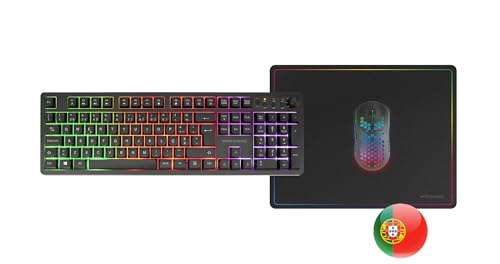 Mars Gaming MCPWX, Portugiesisch, Kabelloses Gaming-Combo, DualPro Link 2.4GPRO-Technologie, Vollformat-FRGB-Tastatur Multimedia-Steuerung + RGB 3200DPI Maus + rutschfeste 36x26cm-Mausmatte, Schwarz Bild 6