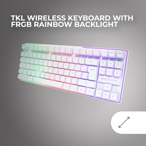 Mars Gaming MCPWTKL, Italienisch, Kabelloses Gaming-Combo, DualPro Link 2.4GPRO-Technologie, TKL FRGB Rainbow Tastatur + RGB 3200DPI Maus mit HUANO-Switches + rutschfeste 360x260mm-Mausmatte, Weiß Bild 3