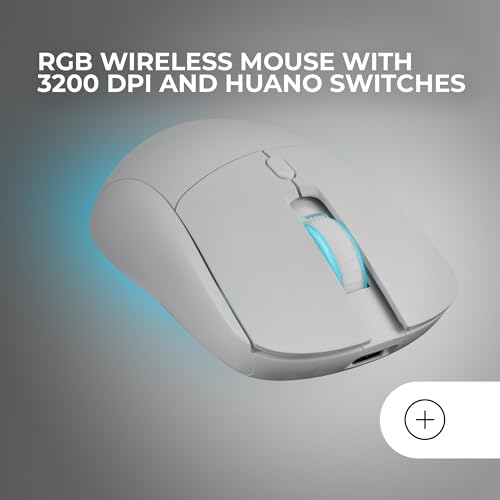 Mars Gaming MCPWTKL, Italienisch, Kabelloses Gaming-Combo, DualPro Link 2.4GPRO-Technologie, TKL FRGB Rainbow Tastatur + RGB 3200DPI Maus mit HUANO-Switches + rutschfeste 360x260mm-Mausmatte, Weiß Bild 4