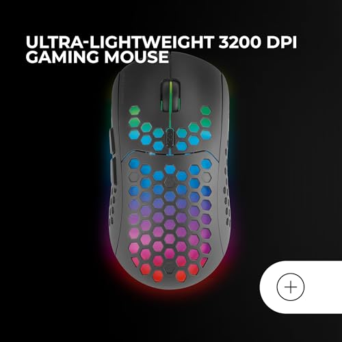 Mars Gaming MCPWX, Spanisch, Kabelloses Gaming-Combo, DualPro Link 2.4GPRO-Technologie, Vollformat-FRGB-Tastatur mit Multimedia-Steuerung + RGB 3200DPI Maus + rutschfeste 360x260mm-Mausmatte, Schwarz Bild 4