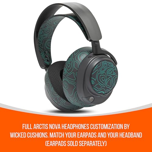 WC-StirnbandZ Arctis Nova – verbessertes Silikon-Kopfband für Arctis Nova-Headsets von Wicked Cushions – verbesserte Flexibilität, Komfort und Stil mit passenden Ohrpolster-Designs | Midnight FrankP Bild 6