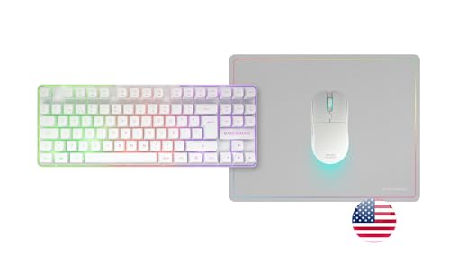 Mars Gaming MCPWTKL, Englisch US, Kabelloses Gaming-Combo, DualPro Link 2.4GPRO-Technologie, TKL FRGB Rainbow Tastatur + RGB 3200DPI Maus mit HUANO-Switches + rutschfeste 360x260mm-Mausmatte, Weiß Bild 6