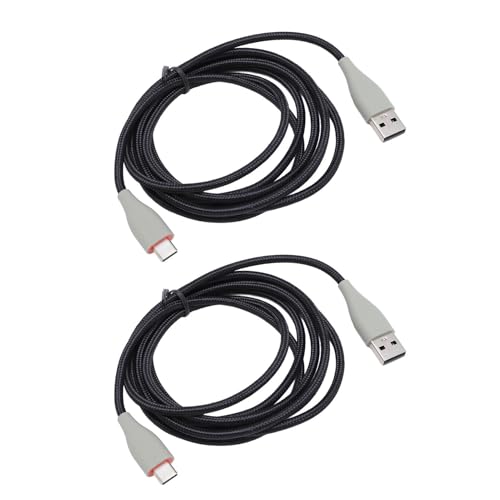 Fabater Gaming-Headset-Kabel, OFC, Geflochten, Nicht Verheddert, mit Kabelgebundenem Headset-Kabel, Ersatzkabel für MMX150 mit 2 Stück 2 M Typ C auf USB für Laptops und PCs Bild 2