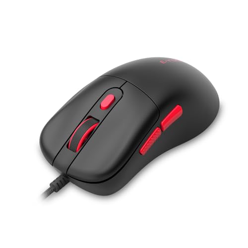 E-Yooso X51 Leichte Kabelgebundene Gaming Maus (52g) – 4000 DPI, 1000Hz, 5 programmierbare Tasten mit LED-Anzeige, ergonomisch für PC/Laptop (Schwarz) Bild 1