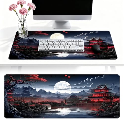 800 x 300 mm Gummimatten Gaming-Mauspads,Japanische Kunst Mauspads,Rutschfester Gummiboden,Der Chinesische Wind Ideale Größe Gaming Mauspad,Gamer Mouse Pad mit Nähten für Computer,Maus und Tastatur Bild 1