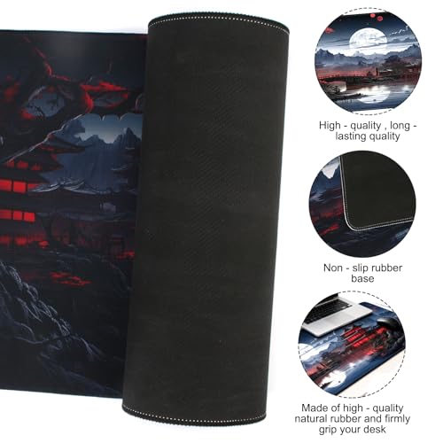 800 x 300 mm Gummimatten Gaming-Mauspads,Japanische Kunst Mauspads,Rutschfester Gummiboden,Der Chinesische Wind Ideale Größe Gaming Mauspad,Gamer Mouse Pad mit Nähten für Computer,Maus und Tastatur Bild 4