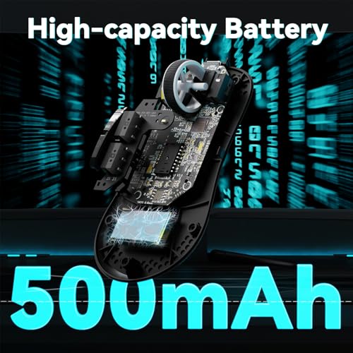 ATTACK SHARK V5 Kabellose Gaming Maus 53g, 20000 FPS, Optische Schalter, PAW3950MAX 42K DPI Sensor, 8KHz RGB Empfänger, Tri-Mode BT/2.4GHz/USB-C, 500mAh, Mittel- bis Große Hände (Weiß) Bild 4