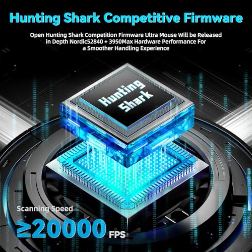 ATTACK SHARK V5 Kabellose Gaming Maus 53g, 20000 FPS, Optische Schalter, PAW3950MAX 42K DPI Sensor, 8KHz RGB Empfänger, Tri-Mode BT/2.4GHz/USB-C, 500mAh, Mittel- bis Große Hände (Weiß) Bild 5