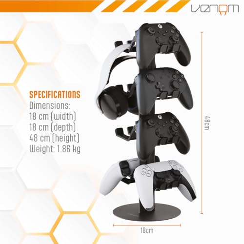 Venom Universeller Headset- & Controller-Ständer | 4-stufig Verstellbarer Metall-Organizer für Controller oder Headsets | Gaming-Ablage für PlayStation, Xbox, Nintendo Switch Bild 7