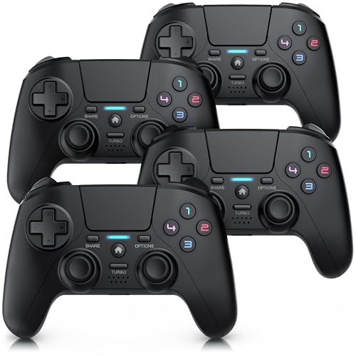 CSL - 4x Wireless Gamepad für PC und PS4 - PC Anschluss - Wireless Controller - Dual Vibration - Headset Ausgang - Turbo Funktion - Touchpad - Share-Taste - eingebauter Lautsprecher Bild 1