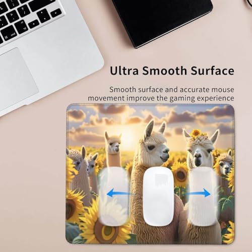 Mauspad Alpaka Sonnenblumen Klein Mousepad 300 x 250 mm - Vernähter Rand - rutschfest - für Gaming Büro Home - 30 x 25 cm Mouse Pad Mat - Mausunterlage klein f alle Maus Arten, Geschenk H-975 Bild 5