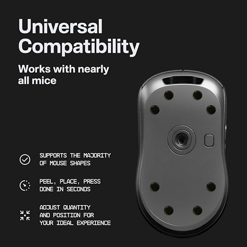Wallhack PTFE Maus Dot-Skates Still | Universale Premium Skates für Gaming Mäuse | Ultra-Glattes Gleiten auf Stoff & Glaspads | Geschwindigkeit & Kontrolle Anpassen | Schnell & Einfach | Schwarz, 7mm Bild 7