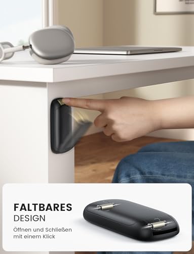 Lamicall Headset Halterung, Kopfhörer Halter - [Faltbar & Klein] Selbstklebender Gaming Headset Ständer für Schreibtisch/Wand, Kopfhörerhalter Headphone Haken Kleben für Airpods Max, Gaming Zubehör Bild 2