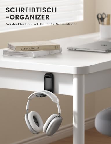 Lamicall Headset Halterung, Kopfhörer Halter - [Faltbar & Klein] Selbstklebender Gaming Headset Ständer für Schreibtisch/Wand, Kopfhörerhalter Headphone Haken Kleben für Airpods Max, Gaming Zubehör Bild 3