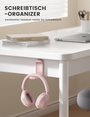 Lamicall Headset Halterung, Kopfhörer Halter - [Faltbar & Klein] Selbstklebender Gaming Headset Ständer für Schreibtisch/Wand, Kopfhörerhalter Headphone Haken Kleben für Airpods Max, Gaming Zubehör Bild 3