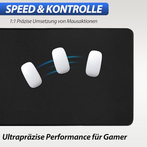Niviy XXL Gaming Mauspad 1200 x 600mm Schwarz XXL Mousepad mit Vernähte Kanten Tischunterlage Großer Verbessert Präzision und Geschwindigkeit Mauspad für PC,Maus und Tastatur Bild 3