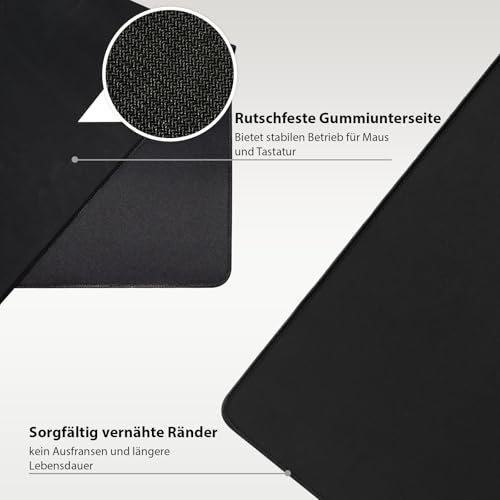 Niviy XXL Gaming Mauspad 1200 x 600mm Schwarz XXL Mousepad mit Vernähte Kanten Tischunterlage Großer Verbessert Präzision und Geschwindigkeit Mauspad für PC,Maus und Tastatur Bild 4