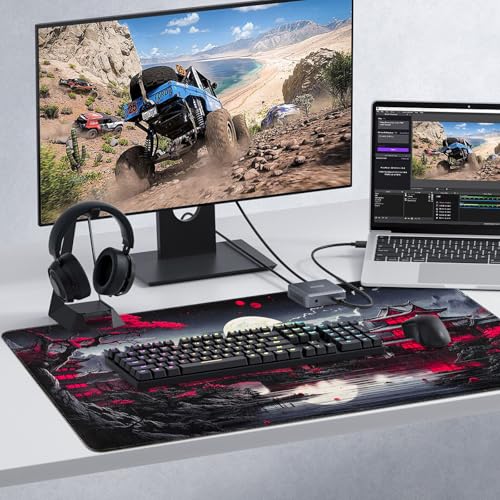 Niviy XXL Gaming Mauspad 900 x 400mm Japan Malerei Mousepad,Überdimensionales Schreibtischunterlage mit Nähten an den Rändern rutschfeste Tischunterlage Gaming,Mauspad für PC,Maus und Tastatur Bild 5