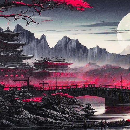 Niviy XXL Gaming Mauspad 900 x 400mm Japan Malerei Mousepad,Überdimensionales Schreibtischunterlage mit Nähten an den Rändern rutschfeste Tischunterlage Gaming,Mauspad für PC,Maus und Tastatur Bild 7