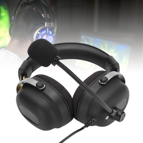 Wired USB Gaming Headset, Rauschisolation Stereo Subwoofer 360 Grad 7.1 Surround Sound Gaming -Kopfhörer mit Mikrofon für Computer Laptop Musikspiel 3D Sound Field Clarity Bild 4
