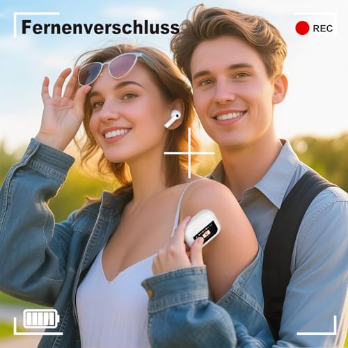 Bluetooth Kopfhörer mit Touchscreen, In Ear Kopfhörer Kabellos Bluetooth 5.4, In-Ear Ohrhörer mit ANC+ENC Noise Cancelling, IPX7 Wasserdichte Kopfhörer 48H HiFi Stereo Ohrhörer mit 5 EQ-Modi Weiß Bild 3