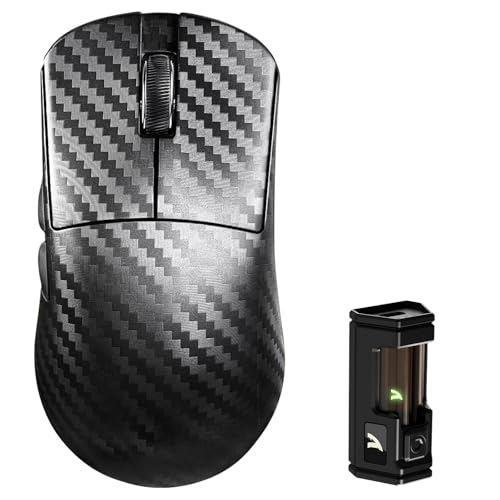 MAMBASNAKE x Attack Shark R11ULTRA Carbon Fiber Wireless Gaming Mouse, 8000Hz, 49g Superlight, 42000DPI, PAW3950MAX Sensor, Nordic 52840 Chip, Nano-Metal Ice Coating, 20000 FPS, BT/2.4G/USB-C Mice Bild 1