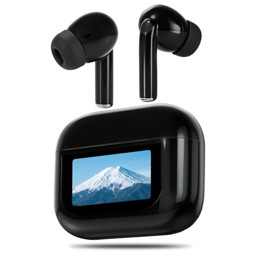 Bluetooth Kopfhörer mit Touchscreen, In Ear Kopfhörer Kabellos Bluetooth 5.4, In-Ear Ohrhörer mit ANC+ENC Noise Cancelling, IPX7 Wasserdichte Kopfhörer 48H HiFi Stereo Ohrhörer mit 5 EQ-Modi Schwarz Bild 1
