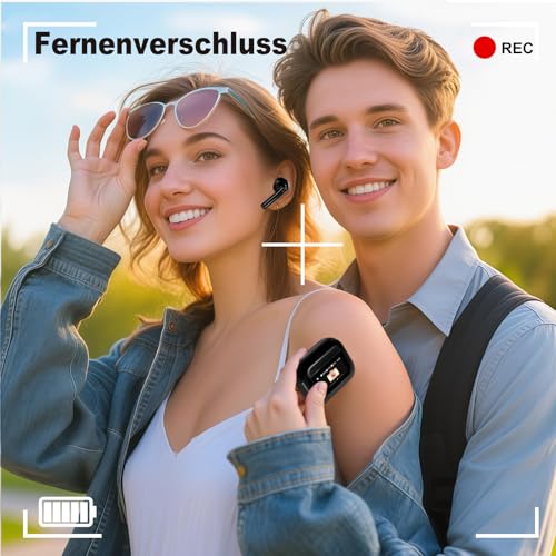 Bluetooth Kopfhörer mit Touchscreen, In Ear Kopfhörer Kabellos Bluetooth 5.4, In-Ear Ohrhörer mit ANC+ENC Noise Cancelling, IPX7 Wasserdichte Kopfhörer 48H HiFi Stereo Ohrhörer mit 5 EQ-Modi Schwarz Bild 3