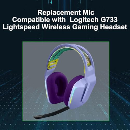 Ersatz Mikrofon kompatibel mit Logitech G733 Lightspeed Wireless Gaming Headset Geräuschisolierung für PS5/PS4/PC/Xbox One Kristallklarer Sound Schwarz, 12 cm/ 4.7inch Bild 2