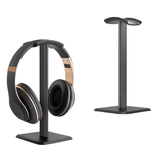 Kiuiom Abnehmbare Kopfhörer Ständer,Kopfhörerhalter,Kopfhörer Halterung Schreibtisch,Headset Ständer,Gaming-Headset-Halter mit TPU Rutschfestem Silikon für Alle Kopfhörergrößen,Schwarz Bild 1