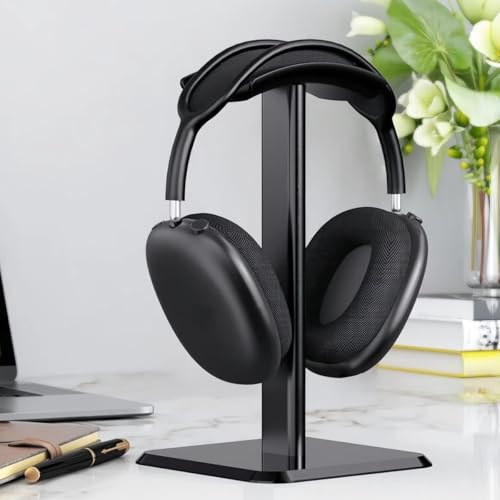 Kiuiom Abnehmbare Kopfhörer Ständer,Kopfhörerhalter,Kopfhörer Halterung Schreibtisch,Headset Ständer,Gaming-Headset-Halter mit TPU Rutschfestem Silikon für Alle Kopfhörergrößen,Schwarz Bild 6