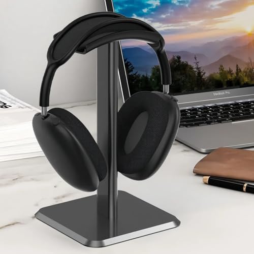 Kiuiom Abnehmbare Kopfhörer Ständer,Kopfhörerhalter,Kopfhörer Halterung Schreibtisch,Headset Ständer,Gaming-Headset-Halter mit TPU Rutschfestem Silikon für Alle Kopfhörergrößen,Schwarz Bild 7