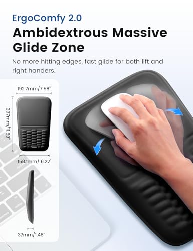 VAYDEER Ergonomische Maus-Handballenauflage – Memory-Schaum Mauspad für Handgelenkstütze, rutschfest, ideal für Büro, Homeoffice & Gaming, Schwarz Bild 5