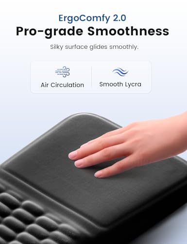 VAYDEER Ergonomische Maus-Handballenauflage – Memory-Schaum Mauspad für Handgelenkstütze, rutschfest, ideal für Büro, Homeoffice & Gaming, Schwarz Bild 6